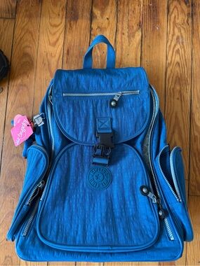 Kipling Bright Blue Nylon Wheeling Bag with Front Buckle